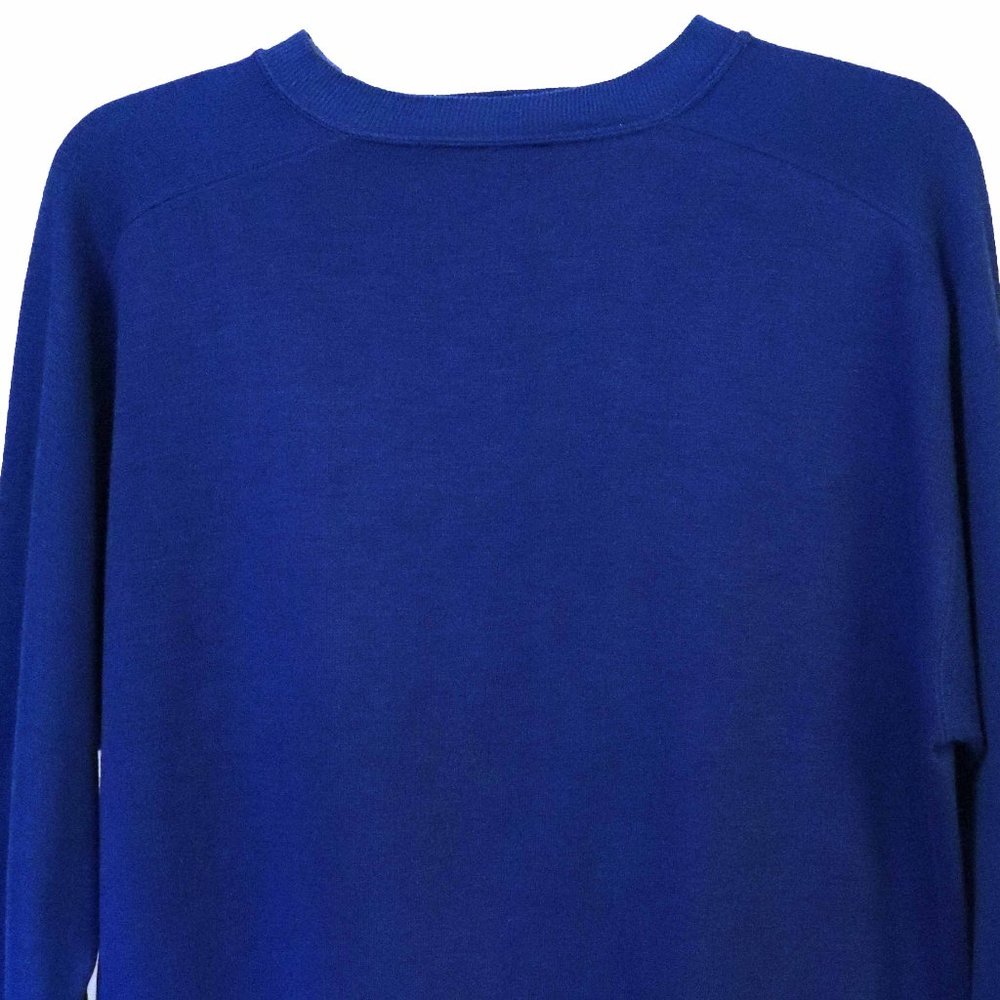 Vintage Creslan Bright Blue Crewneck Long Sleeve Sweatshirt Size M GUC
